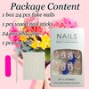 24Pcs BMKKOT Short Press on Nails White French Tip Fake Nails Pink Full Cover Glue on Nails 3D Pink Bow Nail Charm Design Glossy False Nails Cute Artificial Acrylic Nails for Women Girl Manicure Decor
