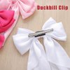 Jewemia Big Bow Hair Clips Wide Bows Hair Ribbons Cute Hair Accessories Satin Clips Barrettes Birthday Gifts for Women and Girls 3 pcs (Pink,White,Hot Pink)