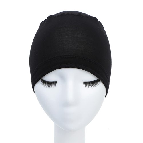 Kinglovestar Bamboo Wigs Cap for Women Bald Cap Soft Breathable Wigs Grip Cap Elastic Wig Cap for Wigs Even Cancer Chemotherapy Patients (Black)