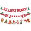 Christmas Vacation Decorations, NO-DIY Friendsmas Christmas Party Decorations includes Jolliest Bunch Of Banner and Christmas Vacation Party Supplies Garland for Ugly Christmas Decorations