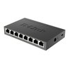 D-Link Ethernet Switch, 8 Port Gigabit Unmanaged Metal Fanless Desktop or Wall Mount Design (DGS-108), Black