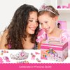 Kids Makeup Kit for Girls, Real Washable Cosmetic Set with Mirror, Jewelry Bracelet Making Kit for Kids Makeup Toy, Kids Makeup Sets for Girls 4 5 6 7 8 9 10 11 12 Years Old Kid (Pink)