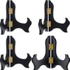 Tatuo 4 Packs Wooden Display Stand Decorative Plate Stands for Display Picture Frame Stand Holder Easels (4 Inch, Black)