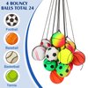 Skylety 24 Pieces Wrist Return Ball Rubber Sport Ball with Wrist Strap and String Rebound Bouncy Balls Wrist Rebound Toy on Elastic String Ball Wrist Toy for Teens Adults Wrist Exercise Play
