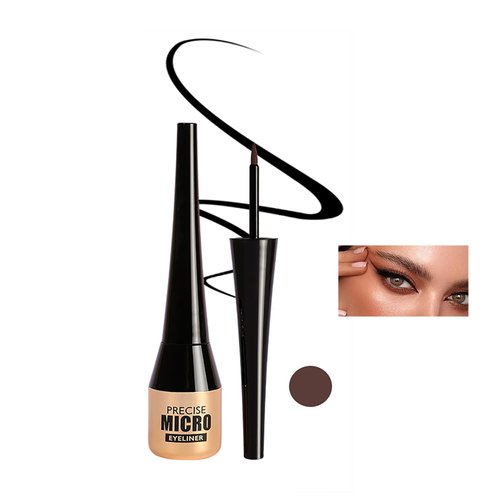 Easilydays Liquid Eyeliner Waterproof, Ultra-Fine Tip Longlasting Eyeliner Pencil, Precision Micro Felt Eyeliner, Quick Drying Transfer Proof Thin Eye Liner Eye Makeup for Women (#02 Light Coffee)