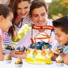 48 Pieces Hot Car Cake Topper Happy Birthday Cupcake Toppers Race Car Cake Decoration Checkered Flag Fire Car Theme Birthday Party Supplies for Boys Girls Game Party Favors