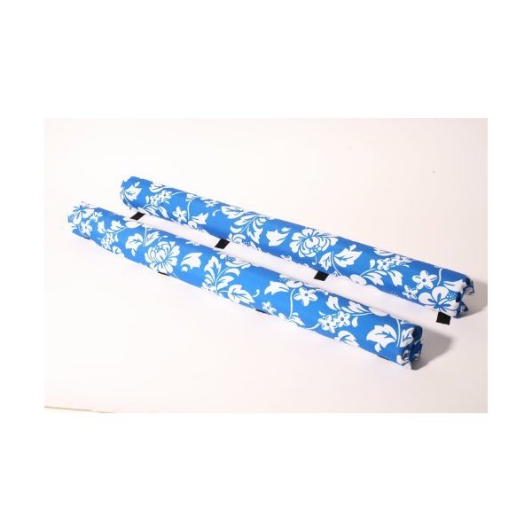 Vitamin Blue 36" Roof Rack Pads Blue Floral - Non Logo (MADE in U.S.A.) AERO PADS