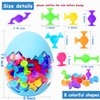 100pcs Suction Bath Toys for Baby Kids, Bath Toy Silicone Construction Building Blocks Montessori Sensory Toy for 3 4 5 6 7 8 Years Old Toddlers Boys Girls with Egg Storage…