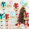 8 PCS Giant Christmas Candy Mylar Balloons Xmas Sweet Candy Party Theme Foil Balloon Candyland Christmas Party Balloons for Winter Holiday Xmas Candy Party Decorations Supplies 59×22 inch
