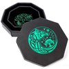 DND Dice Tray - Premium 8 Inch Dice Tray Dungeons and Dragons - Exquisitely Detailed Green World Tree & Wolf Raven Design - Perfect RPG Dice Rolling Tray with D&D Dice Box Storage to Protect Dice
