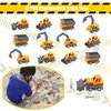 122 PCS Construction Party Favors Construction Theme Party Supplies Mini Construction Vehicles Rubber Bracelet Keychains Truck Button Pin Bags for Kids Birthday Party Favors Goodie Bag Fillers