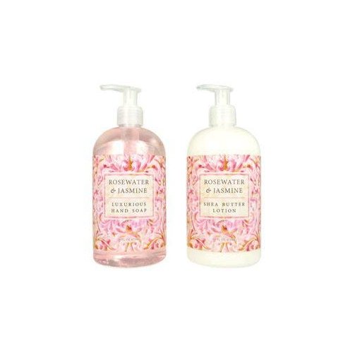 Greenwich Bay Trading Hand Soap & Hand and Body Lotion, 16 Ounce Bundle Set (Rosewater Jasmine), Rosewater Jasmine, 1.0 Count, (Pack of 2)
