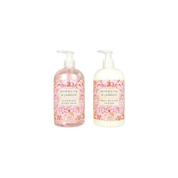 Greenwich Bay Trading Hand Soap & Hand and Body Lotion, 16 Ounce Bundle Set (Rosewater Jasmine), Rosewater Jasmine, 1.0 Count, (Pack of 2)