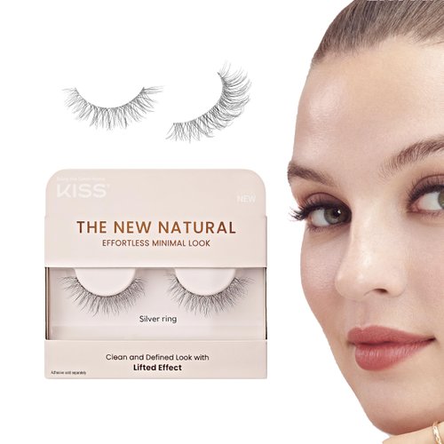 KISS The New Natural Effortless Minimal Look False Eyelashes 12mm, Full Strip Lash Single Pack, NNS02, 1 Pair