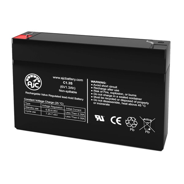 AJC Battery Compatible with B&B BP3-6 6V 1.3Ah UPS Battery