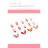 Pikabows Press On Nails Medium Almond Strawberry Swirl Heart Checkboard Flower Fake Nails Acrylic False Nail Tips Kit Glue on Nails for Women