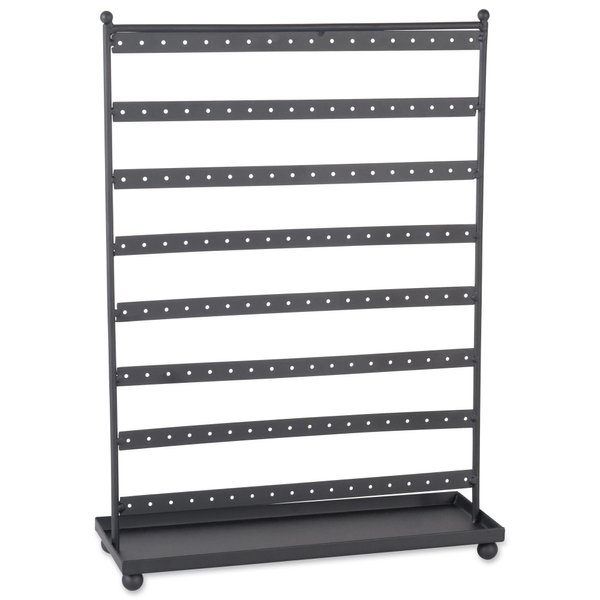 DII Home Traditions Z02013 Earring Organizing Wire Metal Jewelry Tower or Stand with Tray, 16.5" Tall, Black