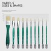 ARTIFY 10 Pieces Paint Brush Set, Intermediate Series, Includes a Carrying Case, Premium Hog Bristle Brushes for Acrylic and Oil Painting (Green - Hog Bristle)