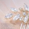 Foyte Crystal Wedding Hair Comb Rhinestone Headpieces Leaf Bride Hair Pieces Bridesmaid Side Hair Combs for Women and Brides (silver)