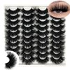 IFSOWDRA Mink Lashes Wispy 20mm 3D Volume Full Dramatic Lashes Mink D Curl Strip Lashes That Look Like Extensions Long Eye Lashes Pack 25 mm Cat Eye False Eyelashes Natural Look