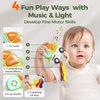 evoceler Baby Toys 2 Pcs, Light Up Elephant Kids Piano Music Toys with 4 Music Modes & Car Teething Toy, for 18+ Months Old Baby Boys Girls Toys, Early Learning Montessori Keyboard Infant Toys