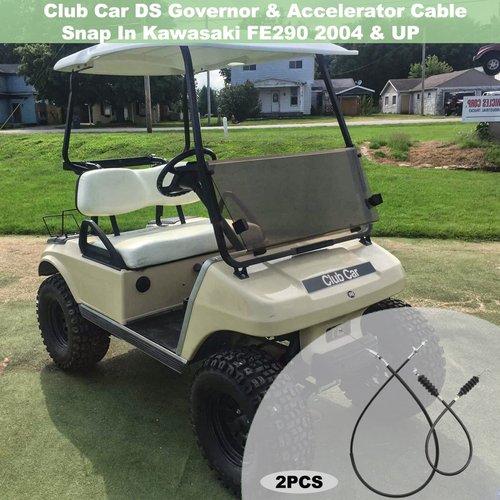 CLUBRALLY Club Car DS Golf Cart Governor & Accelerator Cable Snap in Kawasaki FE290 2004 & UP, OEM#102336101, 102336001
