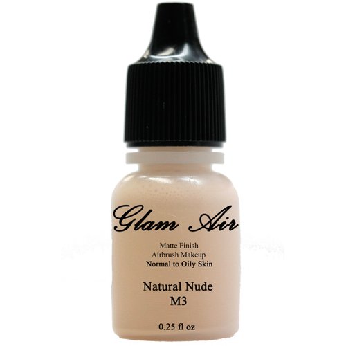 Glam Air Airbrush Makeup Matte Foundation Water-based Makeup (0.25 Oz.) (Ideal for Normal to Oily Skin)(choose Your Color From the Drop Down Menu) (M3 Natural Nude)