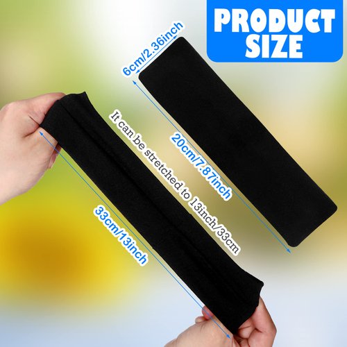 Hanaive 30 Pcs Black Headbands for Women Bulk 2 Inch Non Slip Stretchy Yoga Headband Thick sweatbands Elastic Head Wrap Holder Soft Hair Cotton Headbands Hair Accessories for Sports Yoga Running
