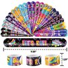 48PCS Roller Skate Party Favors 24PCS Tattoos 24PCS Slap Bracelets Wristbands Themed Birthdays Party Supplies Decorations Decor Centerpiece Sneaker Retro 60s 80s Pattern Girls Boys Gifts School