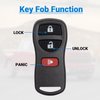 Key Fob Keyless Entry Remote Compatible with Nissan Xterra Titan Armada Frontier Quest Sentra Murano Pathfinder Sentra Versa/ Infiniti FX35 FX45 QX4 3 Buttons Car Key KBRASTU15 (2 Packs)
