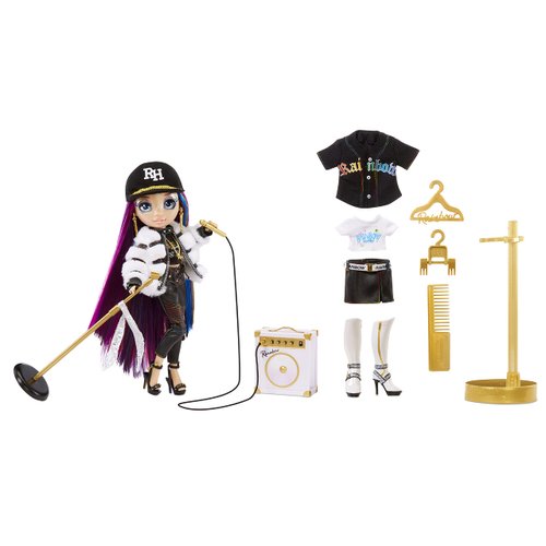 Rainbow High Rockstar Lyric Lucas Rainbow Model Doll and Playset with 2 Matching Outfits, 1 Musical Instrument & Doll Accessories, for Children from 6 to 12 Years 423232-INT