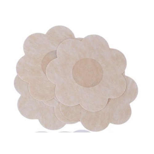 Breast Petals - Nipple Patches - No Show Nipple Covers - Flower, Circle, Heart Shape (10-Pack Flower (50 Pairs))