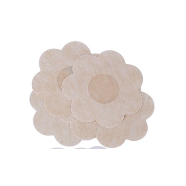 Breast Petals - Nipple Patches - No Show Nipple Covers - Flower, Circle, Heart Shape (10-Pack Flower (50 Pairs))