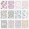 IDDFEVE 12 Sheets Butterflies Nail Art Stickers, Self-Adhesive 3D Butterflies Wings Nail Decals, Variety Color Glitter Design Nail Decorations