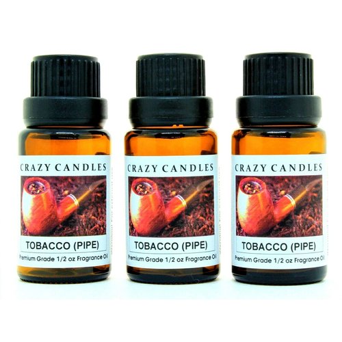 Tobacco (Pipe) 3 Bottles 1/2 FL Oz Each (15ml) Premium Grade Scented Fragrance Oil (Made in USA)