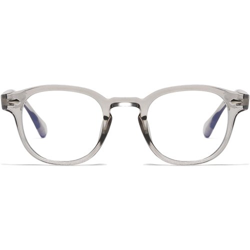 AIEYEZO Fashion Blue Light Glasses for Men Women Computer Blue Light Blocking Round Glasses (Clear Grey)