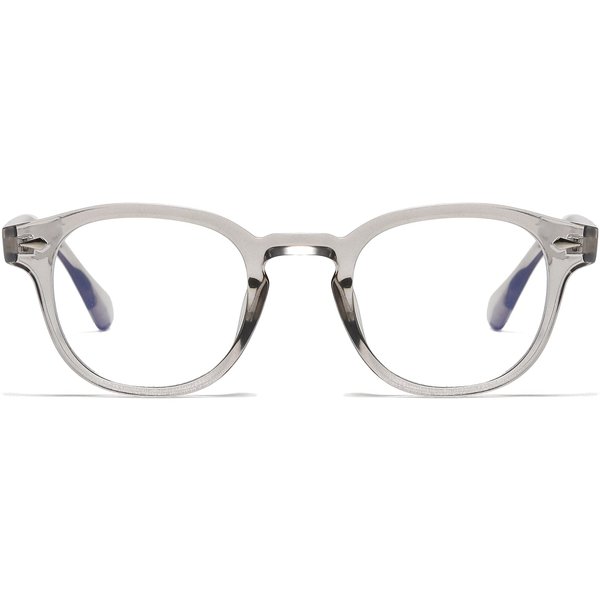 AIEYEZO Fashion Blue Light Glasses for Men Women Computer Blue Light Blocking Round Glasses (Clear Grey)