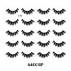 Laflare Silk Lashes 3D Faux Mink Eyelashes Multipack, Light, Natural Looking, Professional Easy to Apply Eyelashes in a Knitted Style 10 Pairs Jumbo Pack (A46X10P)