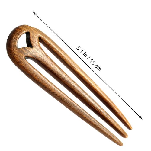 3- Prong Hair Fork Chinese Hair Sticks Wooden Hair Stick Wooden Hair Forks Hair Accessories for Women U Shape Barrette Womens Hair Clips