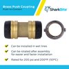 SharkBite 1-1/4 Inch Coupling, Push to Connect Brass Plumbing Fitting, PEX Pipe, Copper, CPVC, PE-RT, HDPE, UXL0135