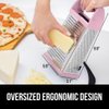 Gorilla Grip Professional 100% BPA Free 4-Sided Cheese Grater, Stainless Steel XL Box Graters with Ergonomic Handle, Parmesan Shredder, Ginger Carrot Slicer, Dishwasher Safe, Includes Container, Pink