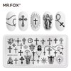 6 Pcs Nail Plates Stamping Set Rose Snake Butterfly Egyptian Cross Nail Art DIY Stamping Template