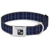 Buckle-Down Seatbelt Buckle Dog Collar - Plaid Navy - 1" Wide - Fits 11-17" Neck - Medium