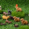 Simgoing 29 Pcs Mini Capybara Figures Toy Playset, Capybara Animal Figurines Statue Fall Trees Artificial Tree Stump Fake Mountain Artificial Moss Rocks Oranges for Capybara Gifts Birthday Decoration