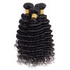 Deep Wave Bundles Human Hair Deep Human Hair Bundles Unprocessed Brazilian Virgin Hair Extensions for Black Women Natural Black Color 16 18 20 inch