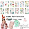foci cozi Llama Party Favors Supplies - Llama Bracelet Ring Necklace Keychains Hair Clips Puffy Sticker Gift Bag Alpaca Toys Gift for Kids Birthday School Prizes Rewards(60 pcs)