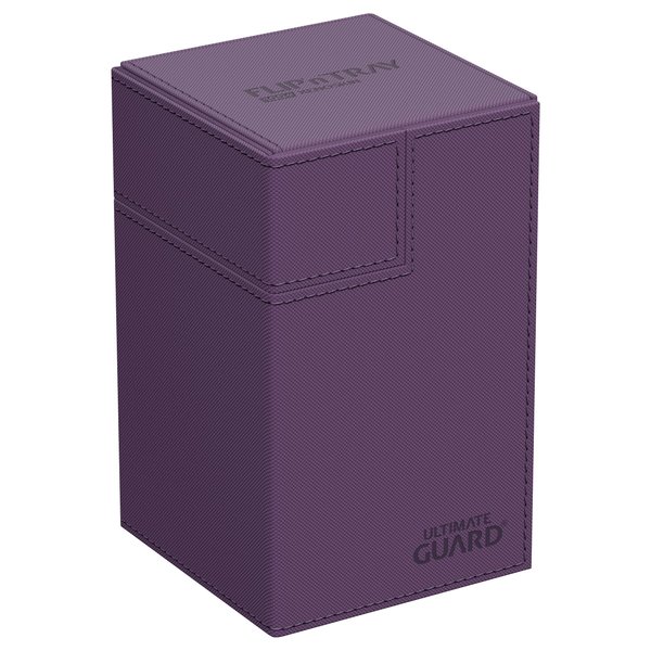 Ultimate Guard Flip 'n' Tray 100+, Deck Case for 100 Double-Sleeved TCG Cards +Dice Tray, Purple, Independent Magnetic Closure & Microfiber Lining