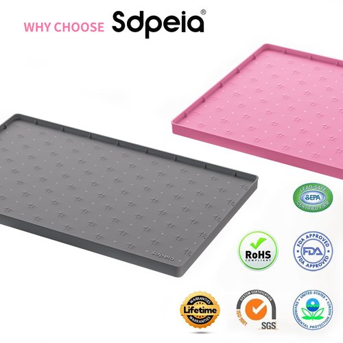 Sdpeia Under Sink Organizer Waterproof Under Sink Mat for Kitchen and Bathroom - Protects Cabinets from Leaks 22 x 14 inches Shelf Liner Feeding Mat Litter Mat(Grey)