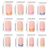24Pcs Rainbow French Press on Nails Short Square False Nails Colourful Designs Glue on Nails Summer Glossy Full Cover Acrylic False Nails Kit Reusable Nail Art Decorations for Women Daily Wear