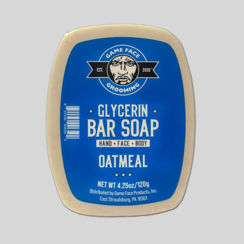 Game Face Oatmeal Glycerin Soap - Face & Body Bar Soap for Men & Women | Naturally Hydrating, Exfoliating, & Refreshing | Lifts Excess Oils, Lathers Softly, & No Residue |All Natural, Organic